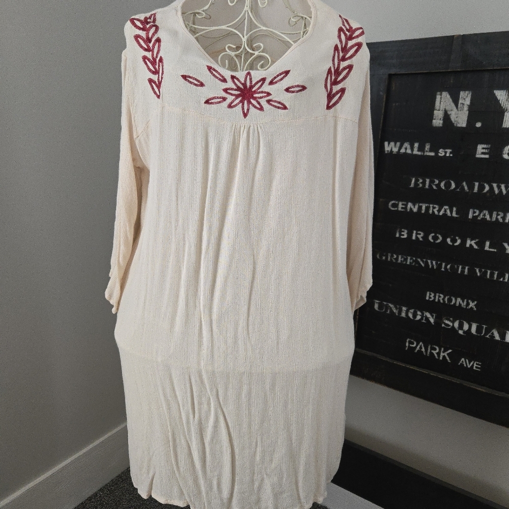 Rock&Roll Cowgirl Embroidered Midi Dress/Tunic Top